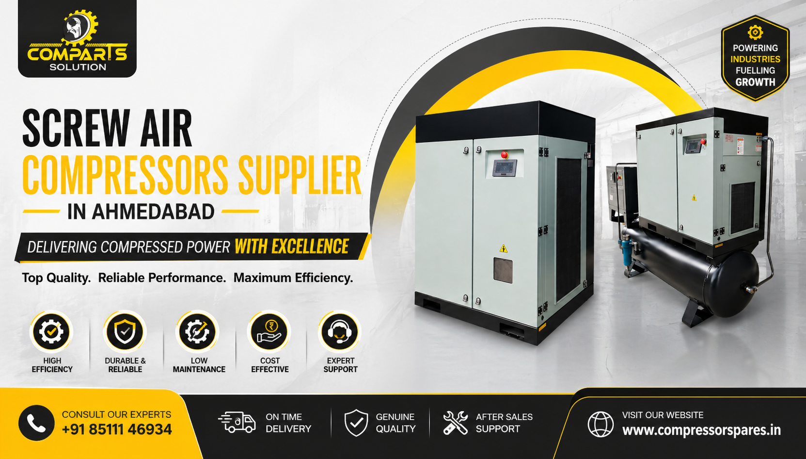 Screw Air Compressors Supplier in Ahmedabad