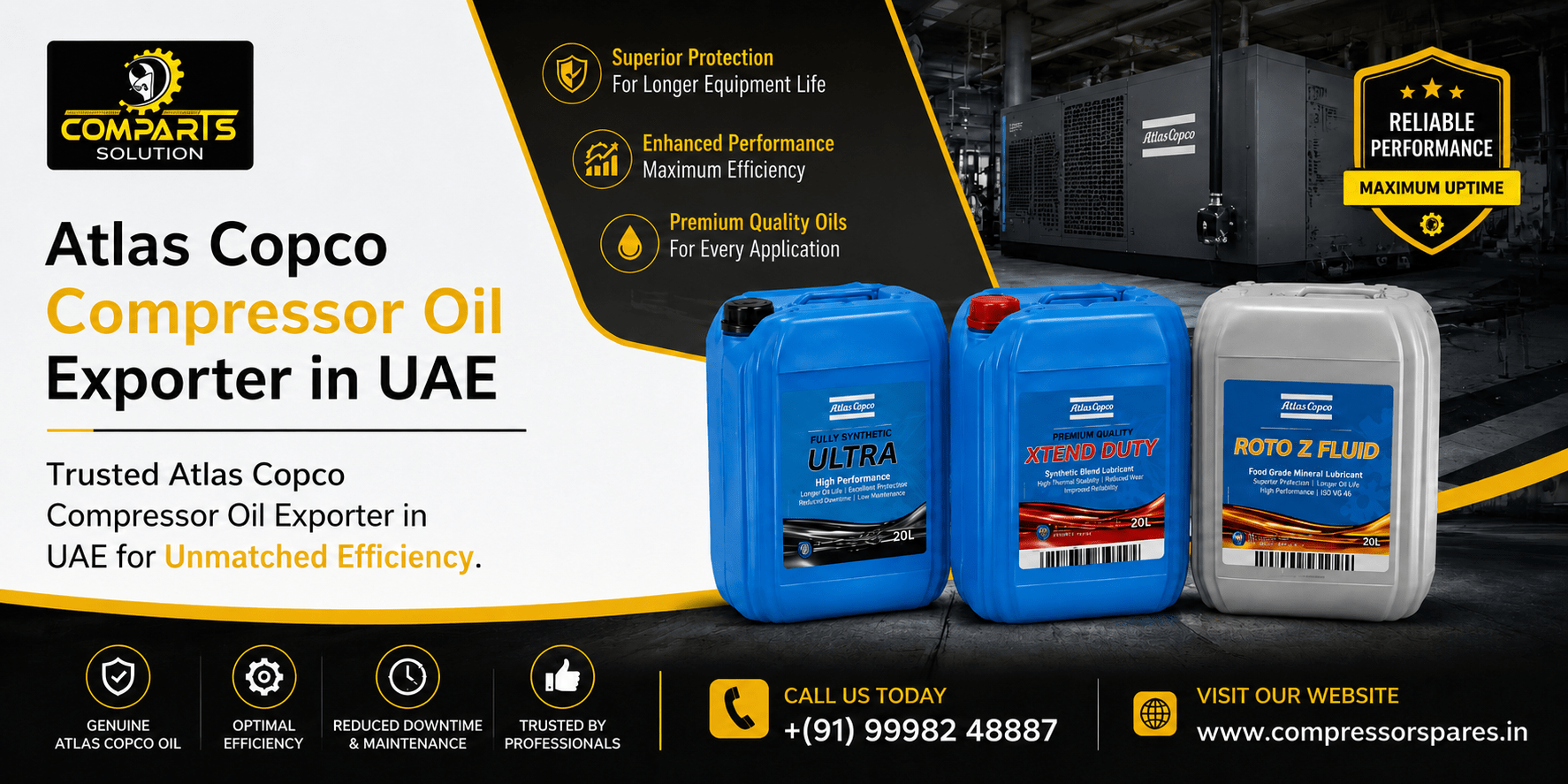 Atlas Copco Compressor Oil Exporter in UAE